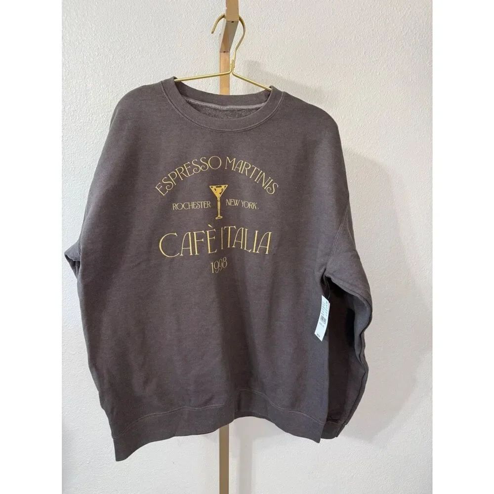 Golden Hour- Expresso Martini -L/XL Brown Graphic Sweatshirt- NEW